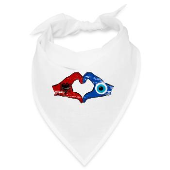 Albanien Nazar Flagge Hände Herzform used - Bandana - Weiß - Vorne