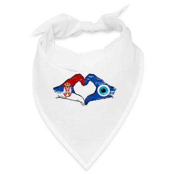 Serbien Nazar Flagge Hände Herzform used - Bandana - Weiß - Vorne