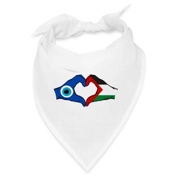 Palästina Nazar Flagge Hände Herzform used - Bandana - Weiß - Vorne