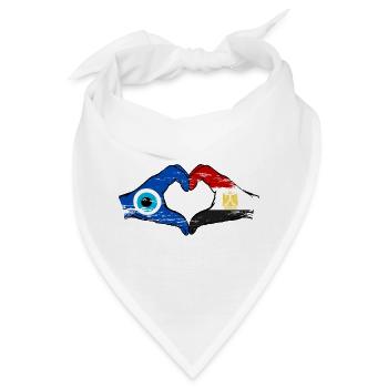 Ägypten Nazar Flagge Hände Herzform used - Bandana - Weiß - Vorne