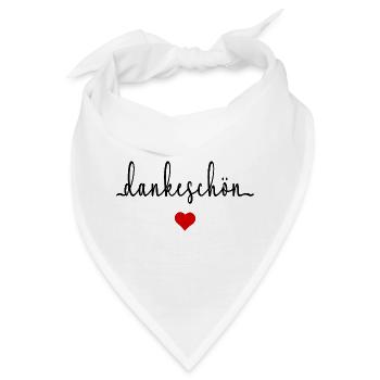 Danke Dankeschön Herz - Bandana - Weiß - Vorne