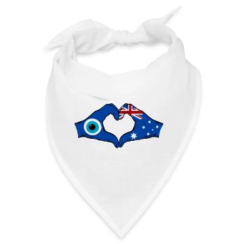 Australien Nazar Flagge Hände Herzform - Bandana - Weiß - Vorne
