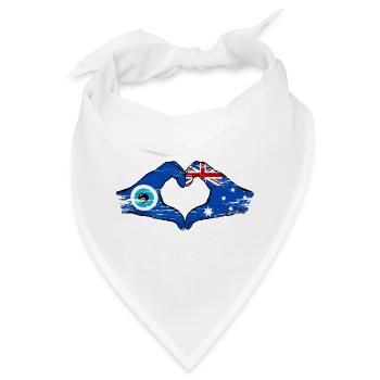Australien Nazar Flagge Hände Herzform used - Bandana - Weiß - Vorne