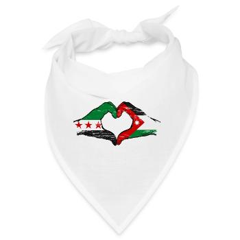 Syrien Jordanien Flagge Hände Herzform used - Bandana - Weiß - Vorne