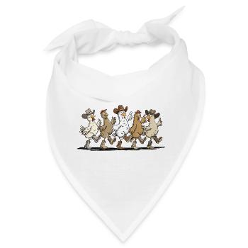 Line Dance Hühner | Lustige Hühner Geschenk - Bandana - Weiß - Vorne