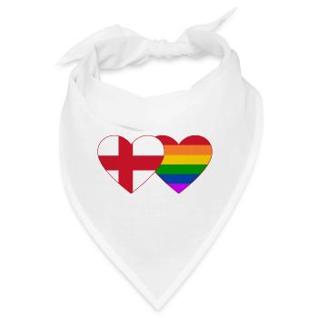 England Regenbogen Flagge Herz - Bandana - Weiß - Vorne