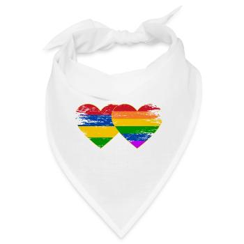 Mauritius Regenbogen Flagge Herz used - Bandana - Weiß - Vorne