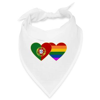 Portugal Regenbogen Flagge Herz - Bandana - Weiß - Vorne