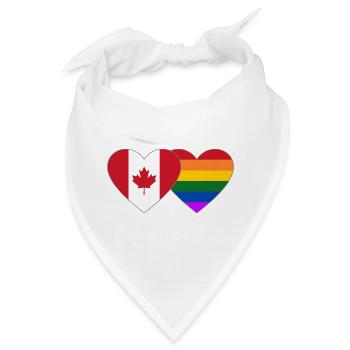 Kanada Regenbogen Flagge Herz - Bandana - Weiß - Vorne