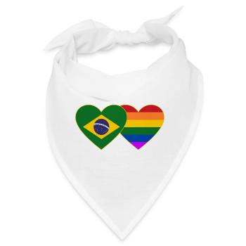 Brasilien Regenbogen Flagge Herz - Bandana - Weiß - Vorne
