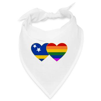 Curacao Regenbogen Flagge Herz - Bandana - Weiß - Vorne