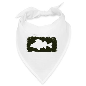 Barsch im Farbstrich - grün - Bandana - Weiß - Vorne