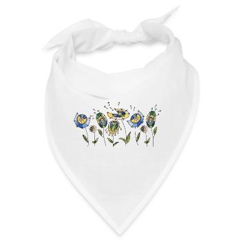 Blumen - Bandana - Weiß - Vorne