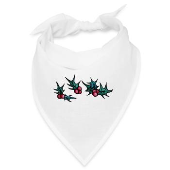 Stechpalmen-Nachtfallmuster - Bandana - Weiß - Vorne