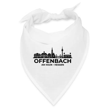 Offenbach Skyline Blocksilhouette Hessen - Bandana - Weiß - Vorne