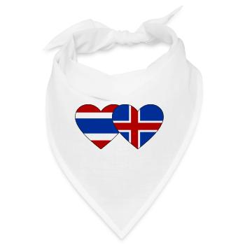 Thailand Island Flagge Herzform - Bandana - Weiß - Vorne