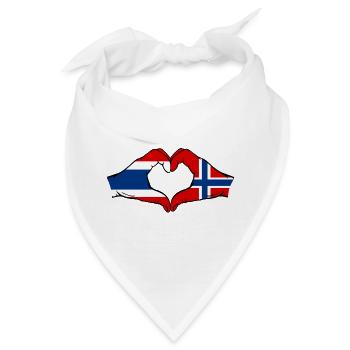 Thailand Schweden Flagge Hände Herzform - Bandana - Weiß - Vorne