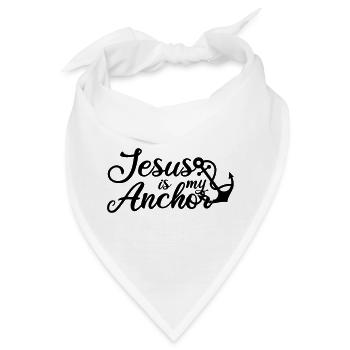 Jesus is my Anchor - Bandana - Weiß - Vorne