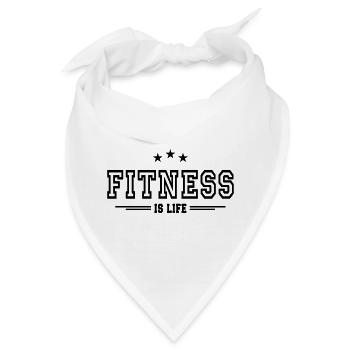 Fitness ist das Leben II - Bandana - Weiß - Vorne