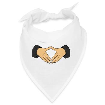 Raute Handzeichen – Merkel Hände Symbolgestik - Bandana - Weiß - Vorne
