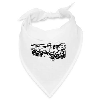 Muldenkipper LKW Kipper Truck ciężarówka camion - Bandana - Weiß - Vorne