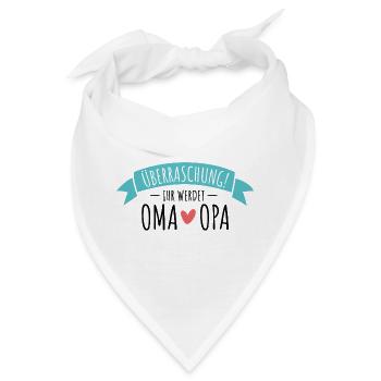 Überraschung, ihr werdet Oma und Opa - Großeltern - Bandana - Weiß - Vorne