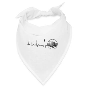 Herzschlag Multicar M25 DDR Moped LKW Technik - Bandana - Weiß - Vorne
