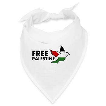Free palestine - Bandana - Weiß - Vorne