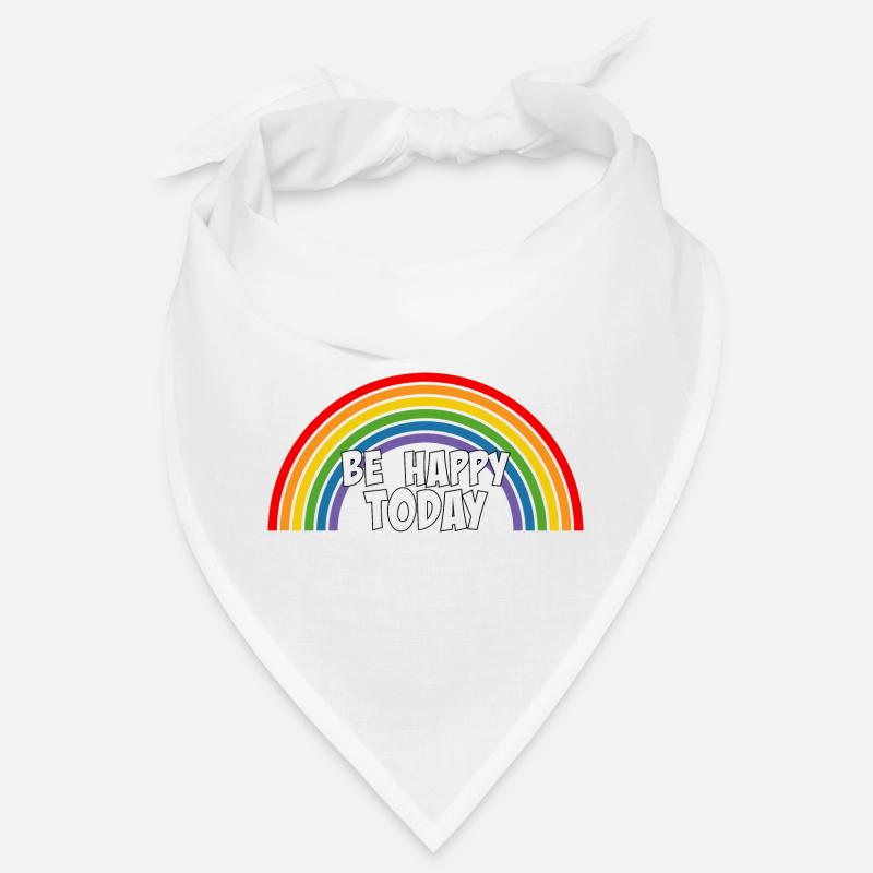 Regenbogen be happy today white Bandana