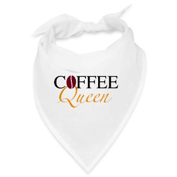 Coffee Queen mit Bohne - Bandana - Weiß - Vorne