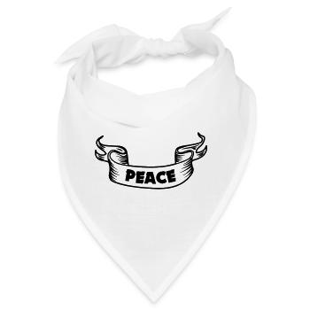 Bannertext mit dem Wort "Frieden FRIEDEN" - Bandana - Weiß - Vorne