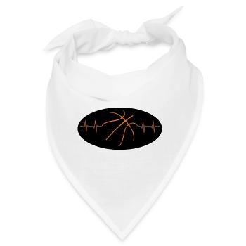Basketball Herzschlag heartbeat Streetball - Bandana - Weiß - Vorne