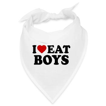 I love eat boys - Bandana - Weiß - Vorne