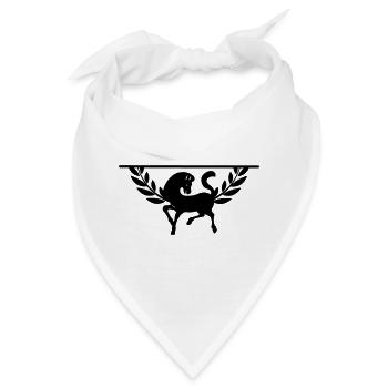 Pferd im halben Lorbeerkranz - Bandana - Weiß - Vorne