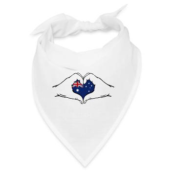 Australien Flagge Herzform - Bandana - Weiß - Vorne