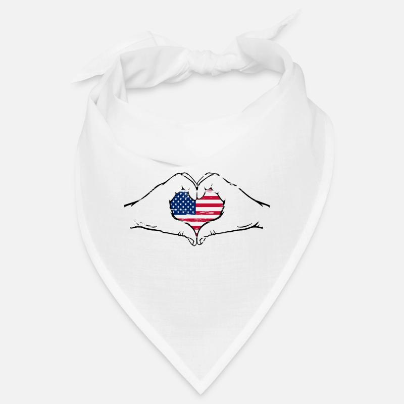 Drapeau des États-Unis en forme de coeur utilisé Bandana