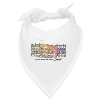 Zamosc in Polen, Fassaden am Markt, Handzeichnung - Bandana - Weiß - Vorne