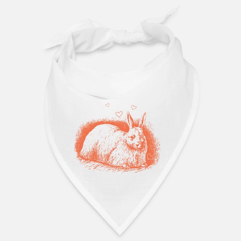 Retro Bunny with Hearts Easter Bunny Bandana
