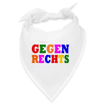 Gegen rechts - Bandana - Weiß - Vorne
