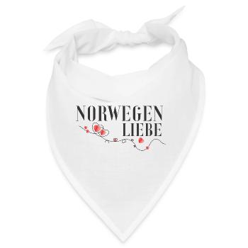 Norwegen Liebe Herzdesign - Bandana - Weiß - Vorne