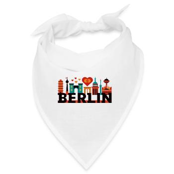 Berliner Skyline mit Liebessymbolen - Bandana - Weiß - Vorne