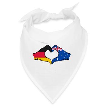 Deutschland Australien Flagge Herzform - Bandana - Weiß - Vorne