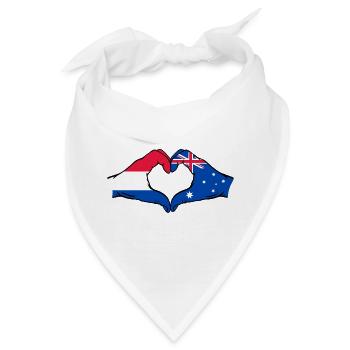 Holland Australien Flagge Herzform - Bandana - Weiß - Vorne