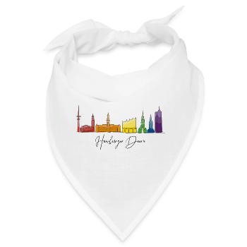 Regenbogen-Stadtlandschaft Aquarell - Bandana - Weiß - Vorne