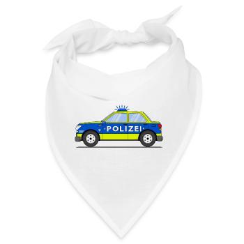 Polizeiauto in Blau und Gelb - Bandana - Weiß - Vorne