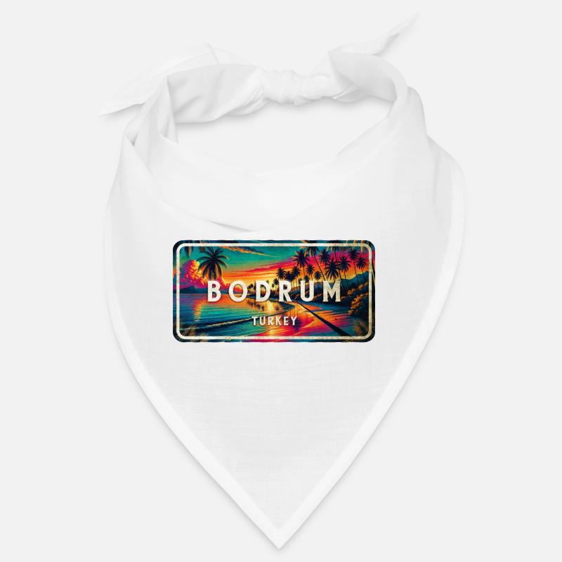 Panneau de coucher de soleil vintage Bodrum Turkey Bandana