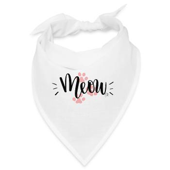 "Meow"-Katzenpfoten-Design - Bandana - Weiß - Vorne