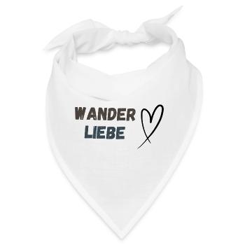Schriftzug Wanderliebe und Herz, schlicht - Bandana - Weiß - Vorne