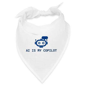 AI is My Copilot - Tech-KI-Design in Blau - Bandana - Weiß - Vorne