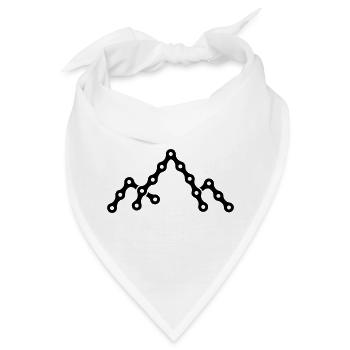 Fahrradkette mit Bergsilhouette - Bandana - Weiß - Vorne